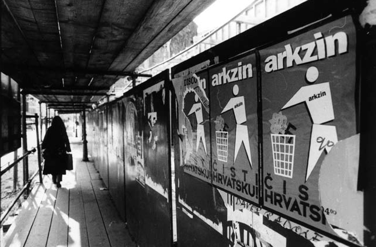 "Arkzin hält Kroation sauber" Poster, mehrere Tausend davon wurden in Zagreb und anderswo verbreitet, 1995/1996.